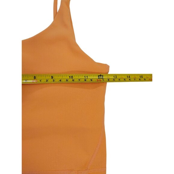 Wilo Womens Orange Ribbed Crop Tank Top Double Strap Stretch Size S NWOT. - Picture 6 of 7